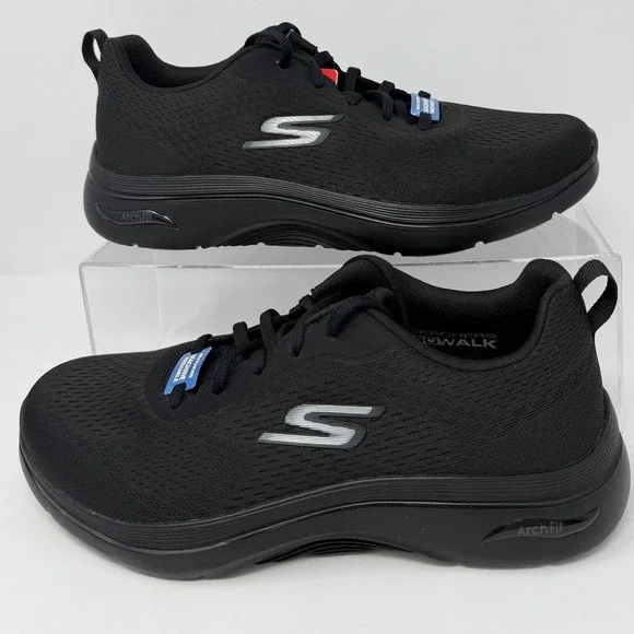Skechers Go Walk Arch Fit Mens Black Machine Washable Sneakers Size 11.5 - Picture 3 of 8